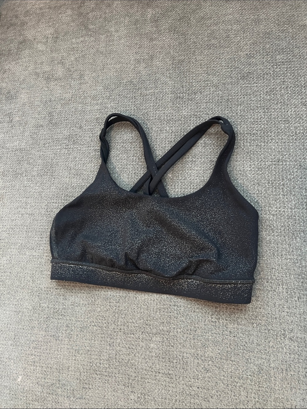 lululemon athletica Black Sparkle Cross-Back Sports Bra